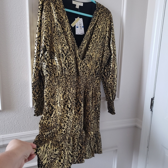 MICHAEL KORS BLACK GOLD DRESS - Picture 6 of 9